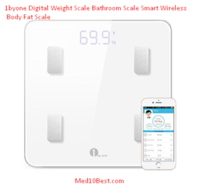 1byone Digital Weight Scale Bathroom Scale Smart Wireless Body Fat Scale